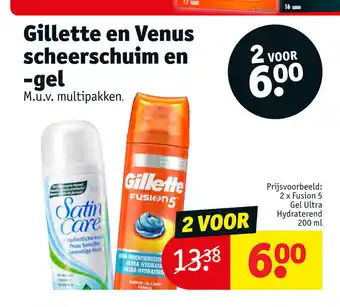 Kruidvat Gillete en venus scheerschuim en -gel 200 ml aanbieding