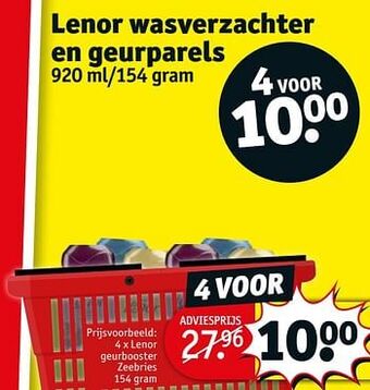 Kruidvat Lenor wasverzachter en geurparels aanbieding