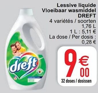 Cora Lessive liquide vloeibaar wasmiddel dreft aanbieding