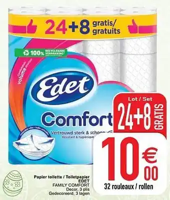 Cora Papier toilette - toiletpapier edet family comfort aanbieding