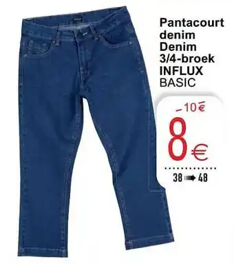 Cora Pantacourt denim denim 3-4-broek influx basic aanbieding