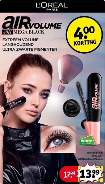 Kruidvat Air volume 30h mega black mascara aanbieding