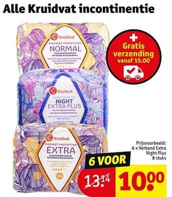 Kruidvat Verband extra night plus aanbieding