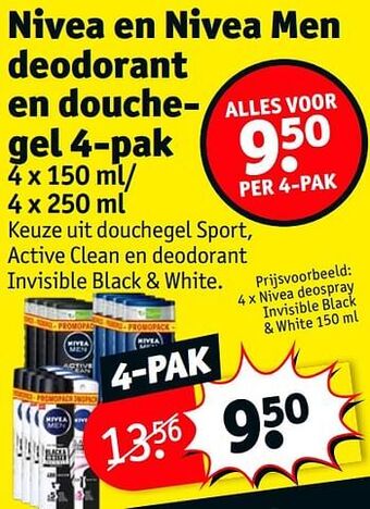 Kruidvat Nivea deospray invisible black + white aanbieding