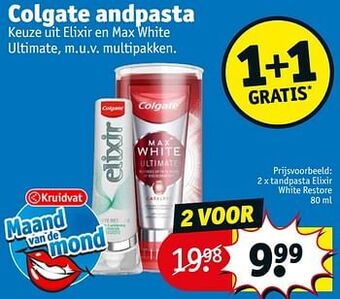 Kruidvat Tandpasta elixir white restore aanbieding