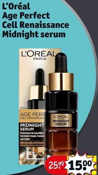 Kruidvat L’oréal age perfect cell renaissance midnight serum aanbieding