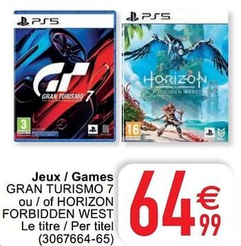 Cora Jeux - games gran turismo 7 ou - of horizon forbidden west aanbieding