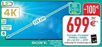 Cora Sony tv led - led tv kd55x80jaep aanbieding
