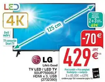 Cora Lg tv led - led tv 50up75006lf aanbieding