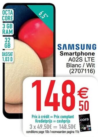 Cora Samsung smartphone a02s lte aanbieding