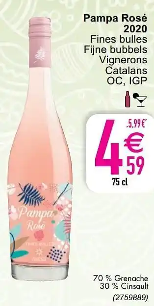 Cora Pampa rosé 2020 fines bulles fijne bubbels vignerons catalans oc igp aanbieding