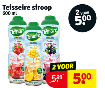 Kruidvat Teisseire siroop 600 ml aanbieding