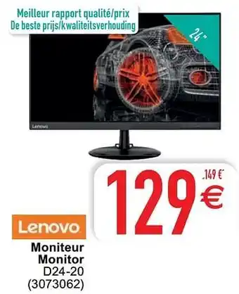 Cora Lenovo moniteur monitor d24-20 aanbieding