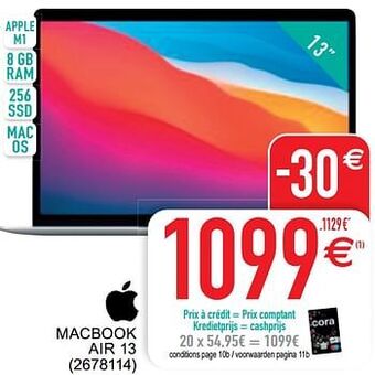 Cora Apple macbook air 13 aanbieding