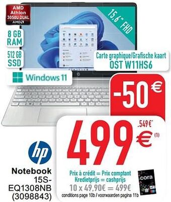 Cora Hp notebook 15seq1308nb aanbieding