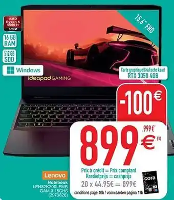 Cora Lenovo notebook len82k200lfmb gam.3 15ch6 aanbieding