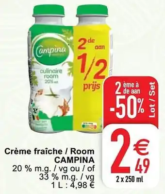 Cora Crème fraîche - room campina aanbieding