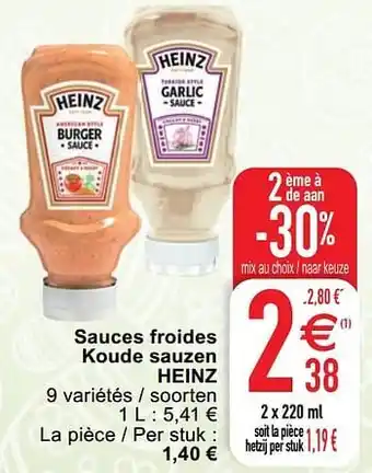 Cora Sauces froides koude sauzen heinz aanbieding