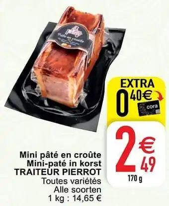 Cora Mini pâté en croûte mini-paté in korst traiteur pierrot aanbieding