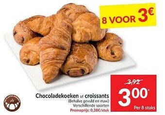 Intermarché Chocoladekoeken of croissants aanbieding