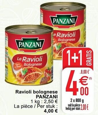 Cora Ravioli bolognese panzani aanbieding