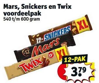 Kruidvat Mars snickers en twix voordeelpak aanbieding