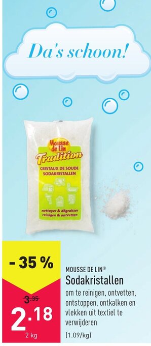 ALDI Mousse de Lin Sodakristallen aanbieding