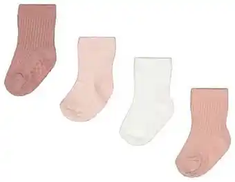 HEMA HEMA Babysokken Rib - 4 Paar Roze (roze) aanbieding