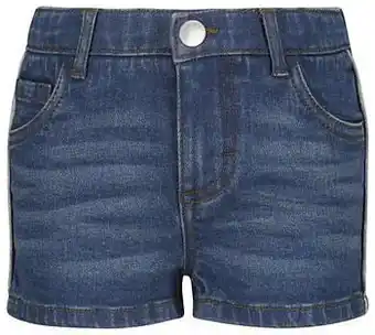 HEMA HEMA Kindershort Denim Met Glitterbies Middenblauw (middenblauw) aanbieding