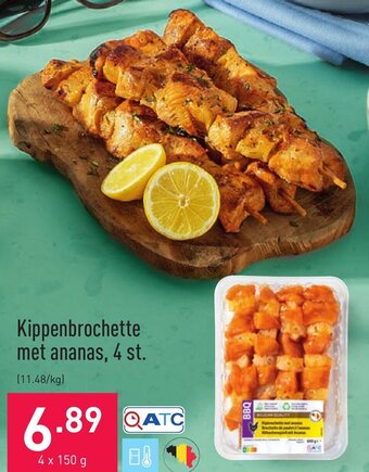 ALDI Kippenbrochette met ananas, 4 st. aanbieding