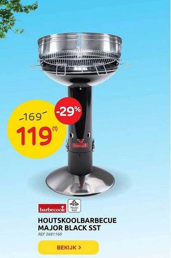 Brico Houtskoolbarbecue Major Black Sst aanbieding
