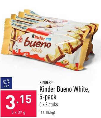ALDI Kinder Bueno White, 5-pack aanbieding