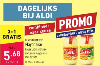 ALDI Devos Lemmens Mayonaise aanbieding