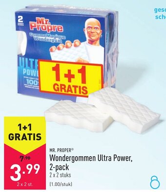 ALDI Mr. Proper Wondergommen Ultra Power, 2-pack aanbieding