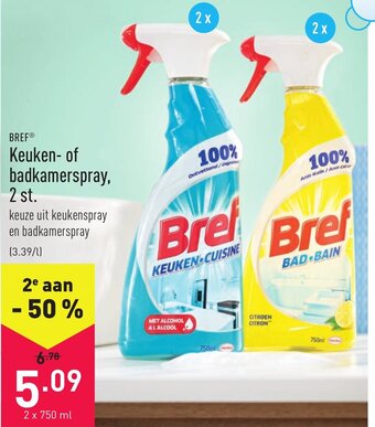 ALDI Bref Keuken-of badkamerspray 2 st. aanbieding