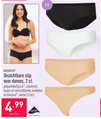 ALDI Queentex Onzichtbare slip voor dames, 2st. aanbieding