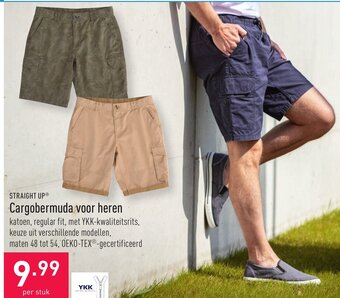 ALDI Straight Up Cargobermuda voor heren aanbieding