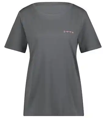 HEMA HEMA Dames T-shirt Alara Met Bamboe Love Grijs (grijs) aanbieding