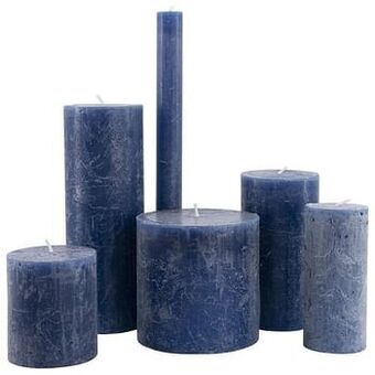HEMA HEMA Rustieke Kaarsen Blauw (blauw) aanbieding