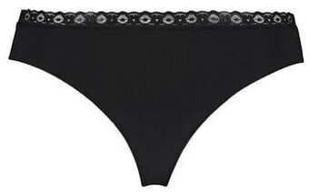 HEMA HEMA Damesstring Naadloos Kant Zwart (zwart) aanbieding
