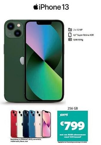Base Apple iphone 13 256 gb aanbieding