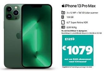 Base Apple iphone 13 pro max aanbieding