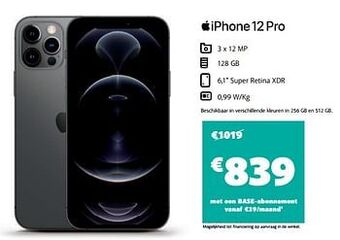 Base Apple iphone 12 pro aanbieding