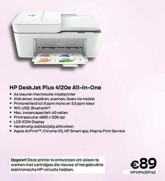 CompuDeals Hp deskjet plus 4120e all-in-one aanbieding
