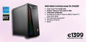 CompuDeals Msi mag infinite intel i5-11400f aanbieding
