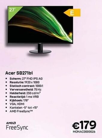 CompuDeals Acer sb271bi aanbieding