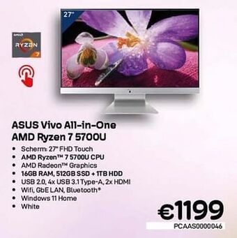 CompuDeals Asus vivo all-in-one amd ryzen 7 5700u aanbieding