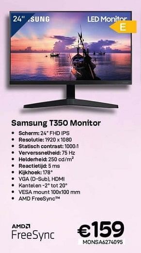 CompuDeals Samsung t350 monitor aanbieding