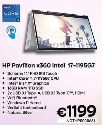 CompuDeals Hp pavilion x360 intel i7-1195g7 aanbieding