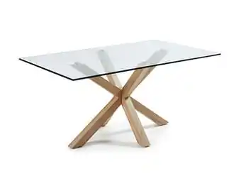 Deba Meubelen Tafel ARGO - Glas/houtlook Hout aanbieding